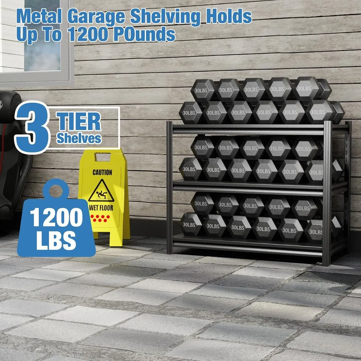 Heavy Duty Metal Shelf with 3 - Image 4