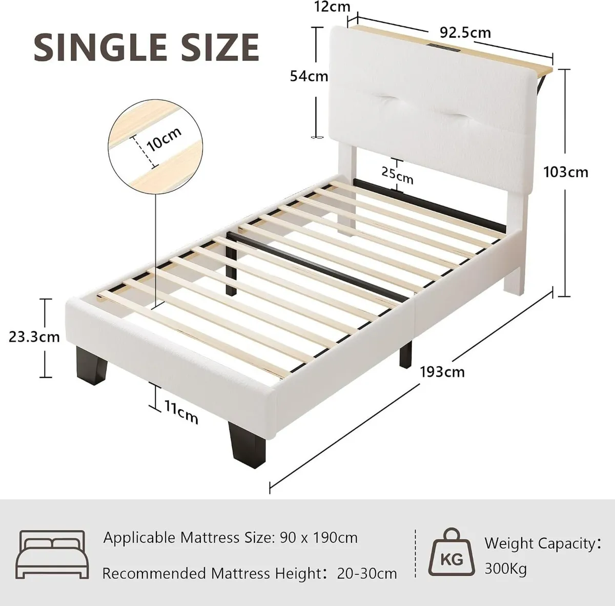 Bed Frame with Charging Station Velvet - Image 2