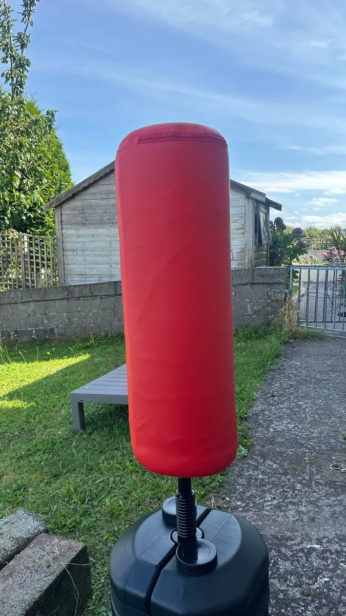 Freestanding punching bag + gloves (like new) - Image 1