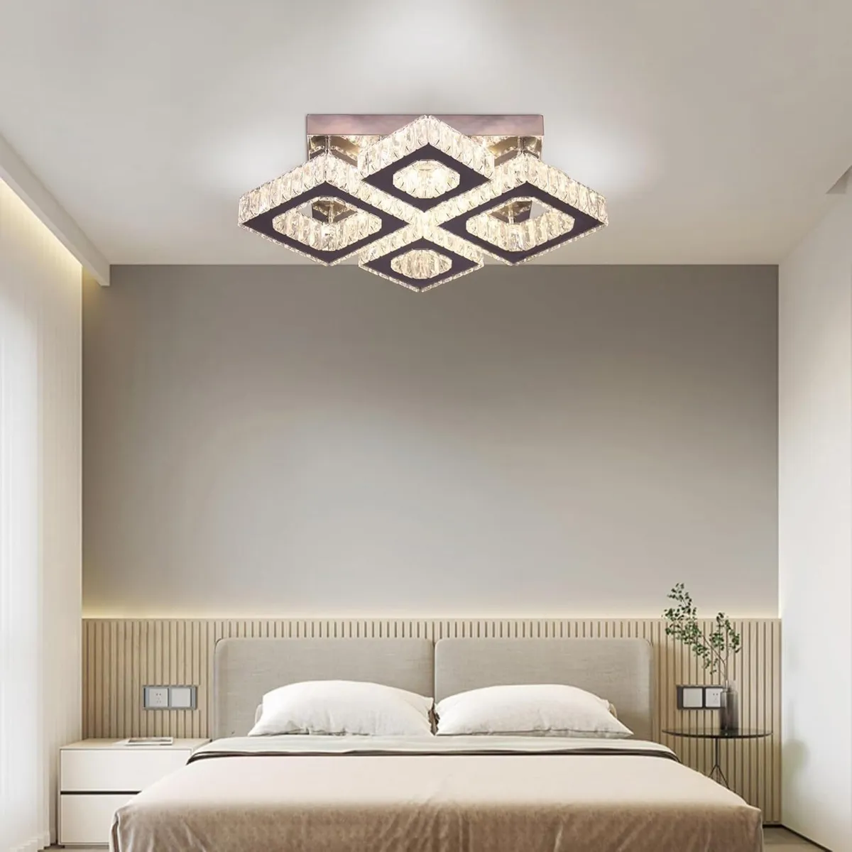 22" Dimmable Square Crystal Ceiling Light LED - Image 4