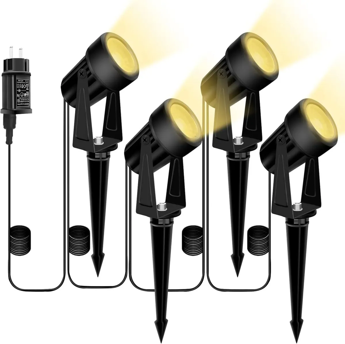 14m Garden Spike Lights Mains 3000K for Pathway - Image 1
