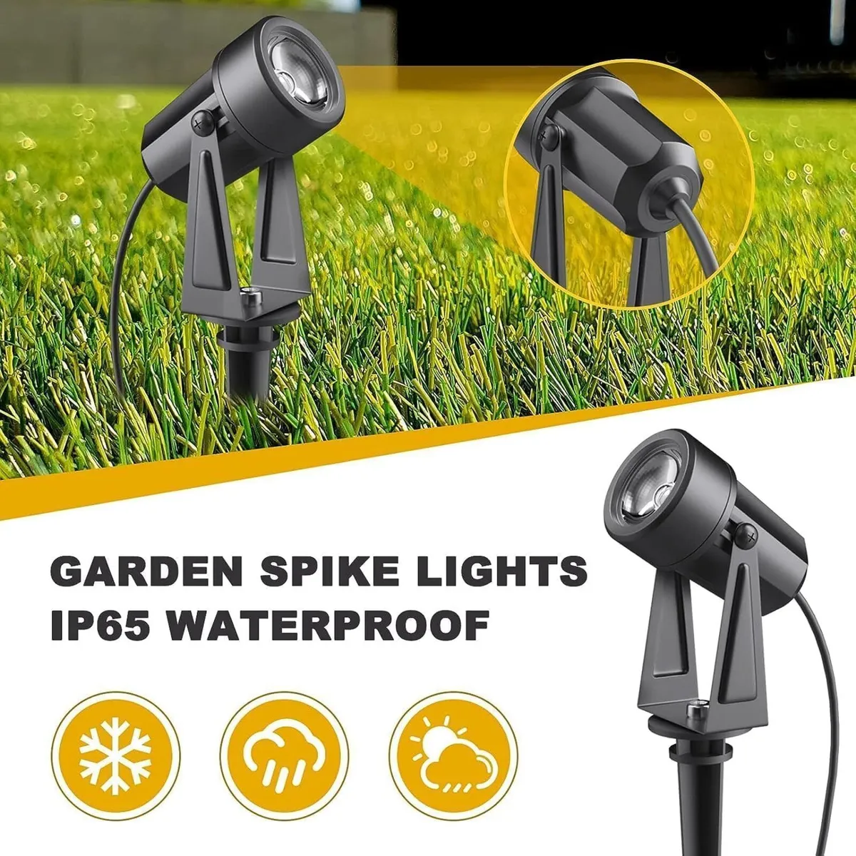 14m Garden Spike Lights Mains 3000K for Pathway - Image 4