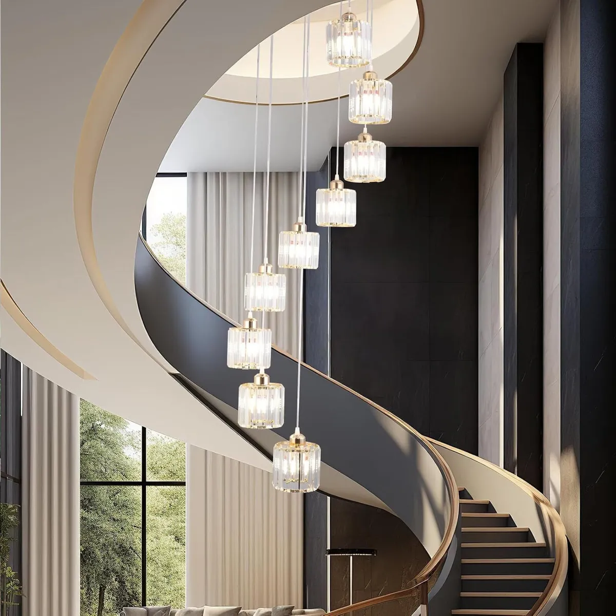 8 Light Raindrop Crystal Chandelier E27 Bulb Base - Image 4