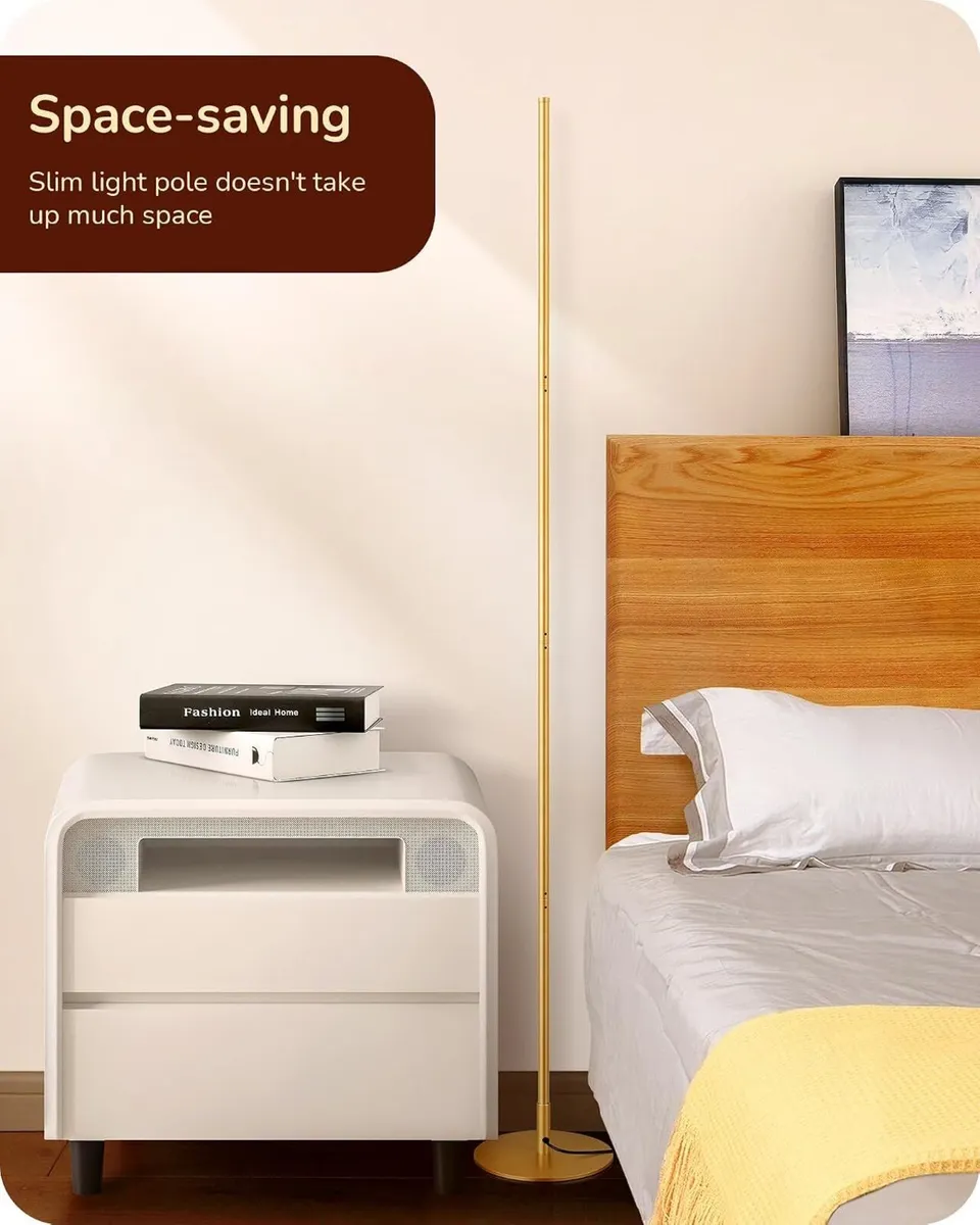 LED Floor Lamp Minimalist Dimmable 3000K Standing - Image 3