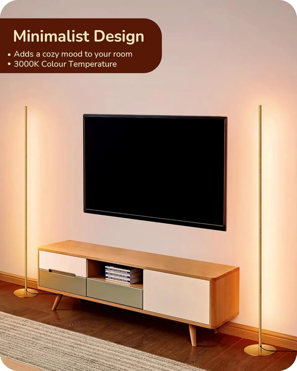 LED Floor Lamp Minimalist Dimmable 3000K Standing - Image 4