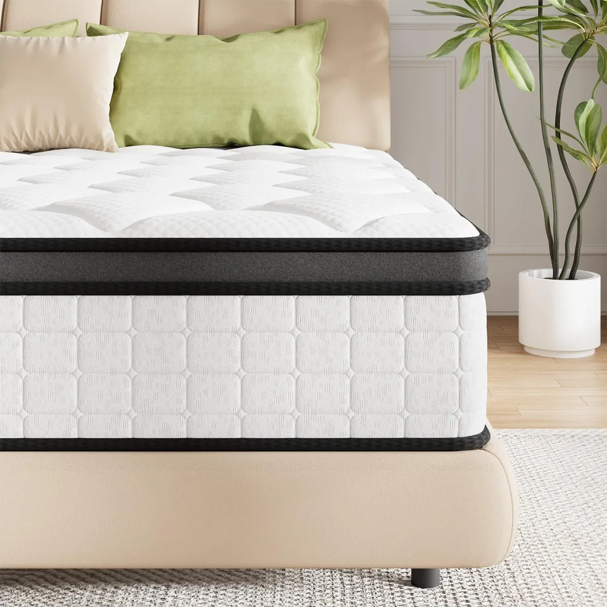 Mattress 10.6inch Memory Foam Pocket Spring Bed - Image 1