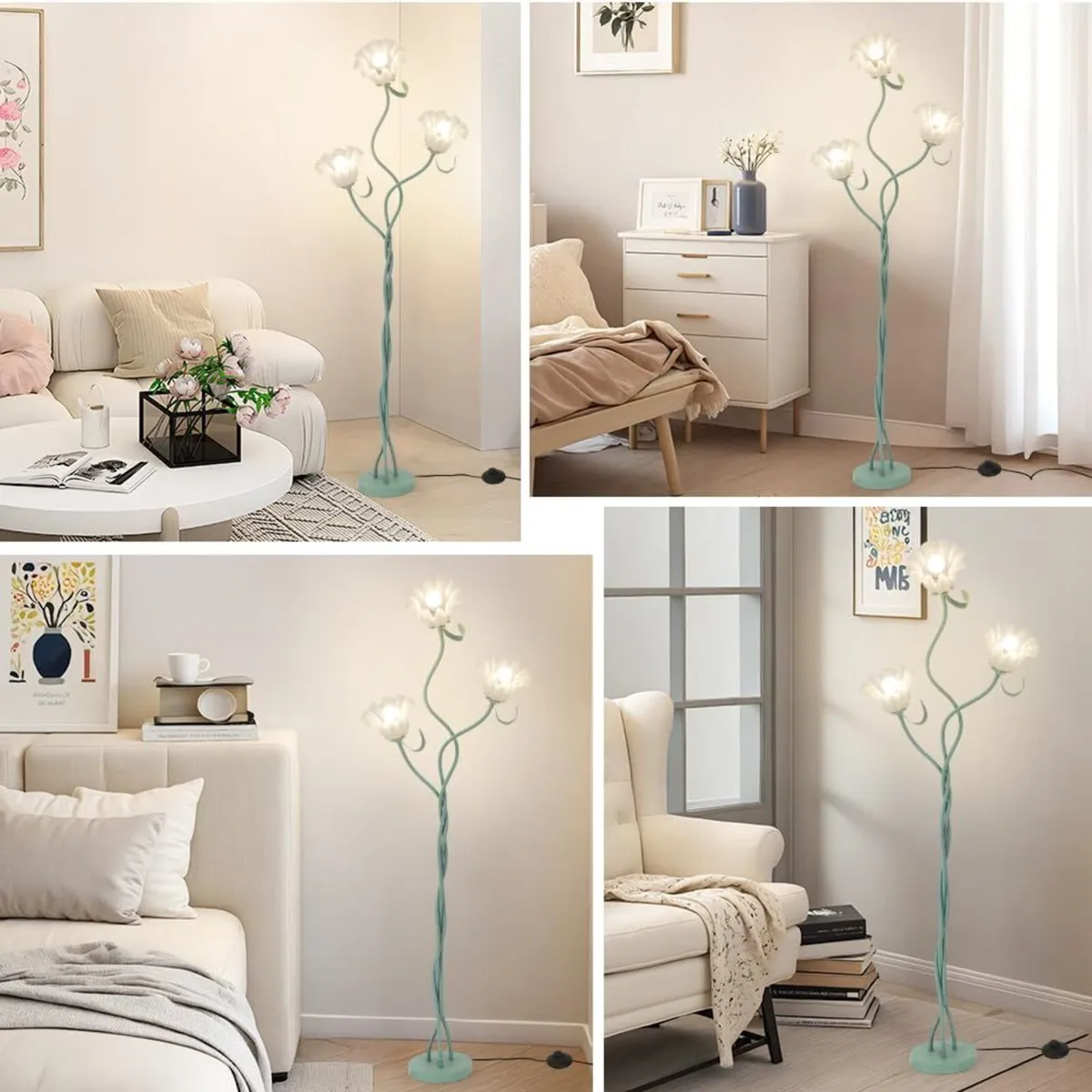 Vintage Flower Floor Lamp 3 Colour Temperatures - Image 2