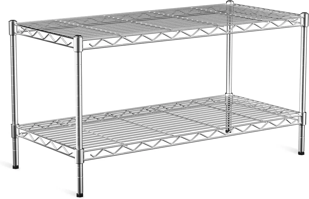 2-Tier Heavy Duty Shelving Unit x18"x19.5 Height - Image 1