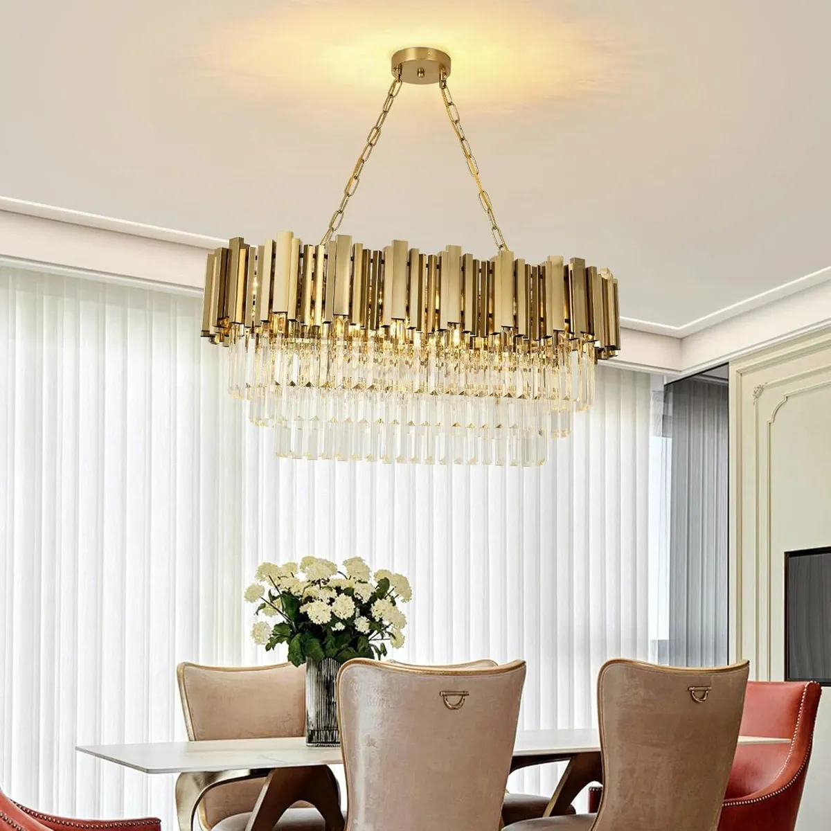Modern Crystal Chandelier Pendant Light Fixtures - Image 2