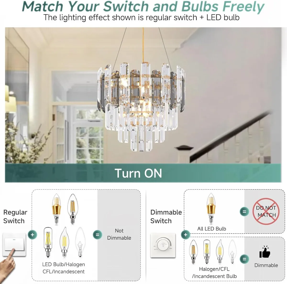 Luxury Crystal Modern Chandelier Round Pendant - Image 4