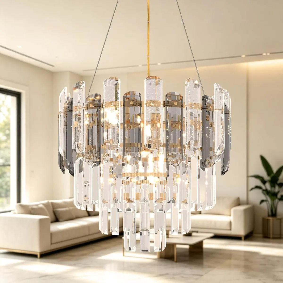 Luxury Crystal Modern Chandelier Round Pendant - Image 1