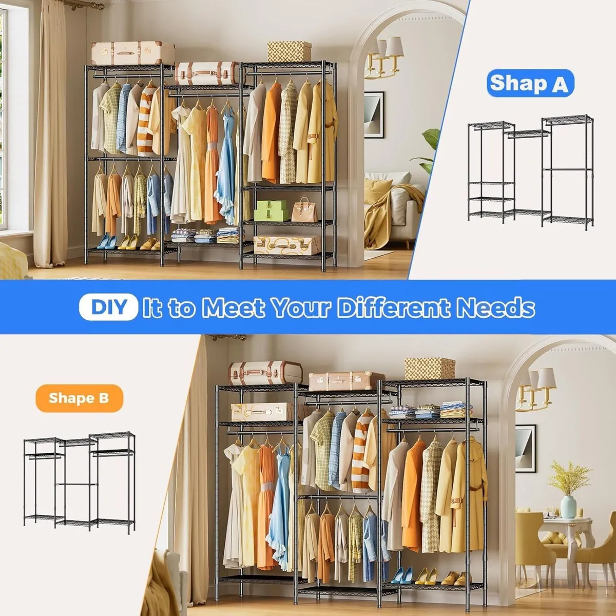 Heavy Duty Clothes Rail Clothing Rails Open - Image 3