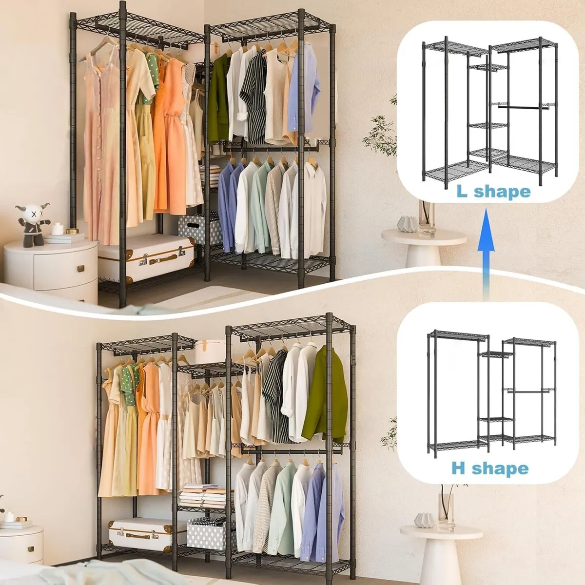 Heavy Duty Clothes Rail Clothing Rails Open - Image 4
