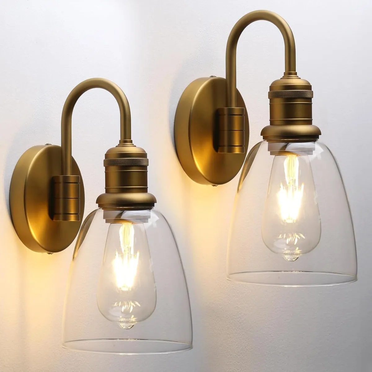 2 Sets of Vintage Elegant Glass Sconce Wall - Image 1