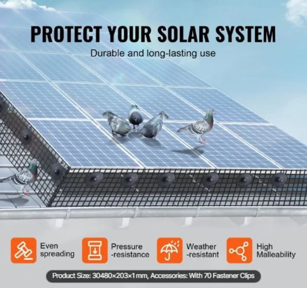 20 x 3048 cm Solar Panel Bird Guard - Image 4
