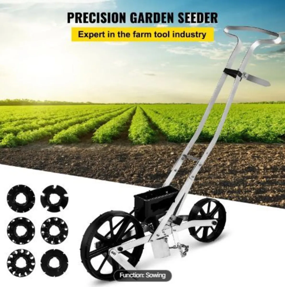 Garden Seeder, Metal Precision Garden Push Seeder - Image 3