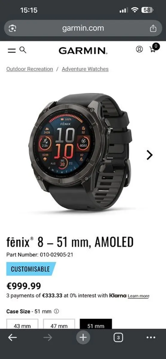 Garmin Fenix 8 51mm - Sapphire / Titanium - Image 1