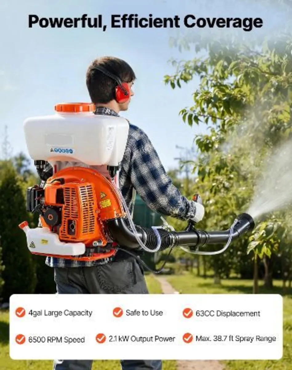 Backpack Fogger Sprayer, 63CC 3HP Engine, - Image 3