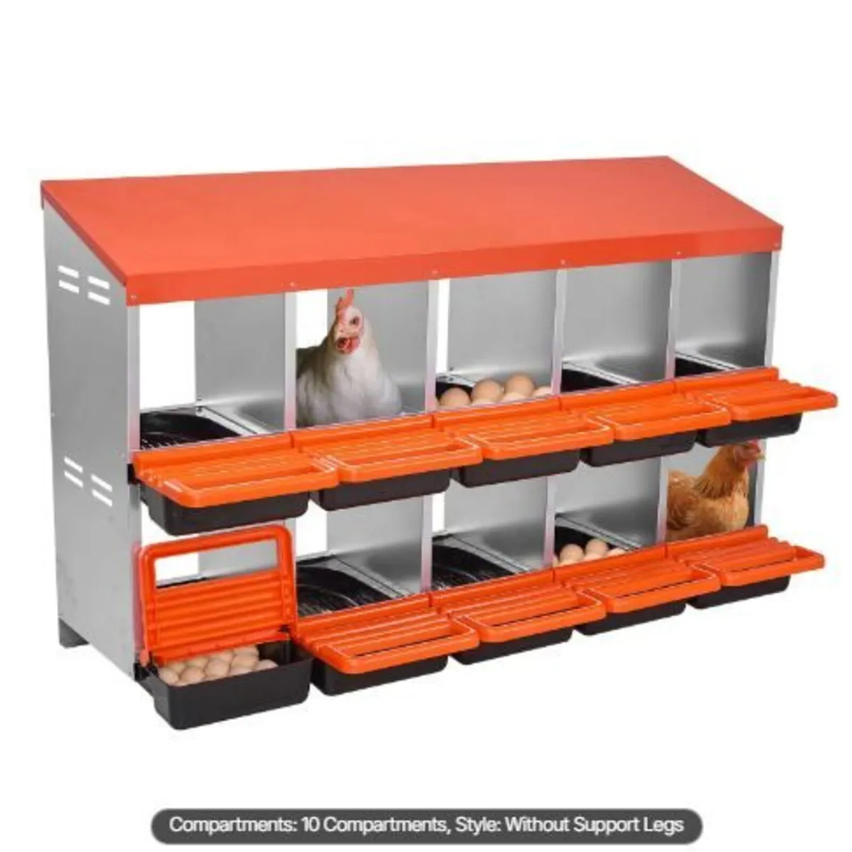 2 Tiers Chicken Nesting Boxes, 10 Compartments - Image 2