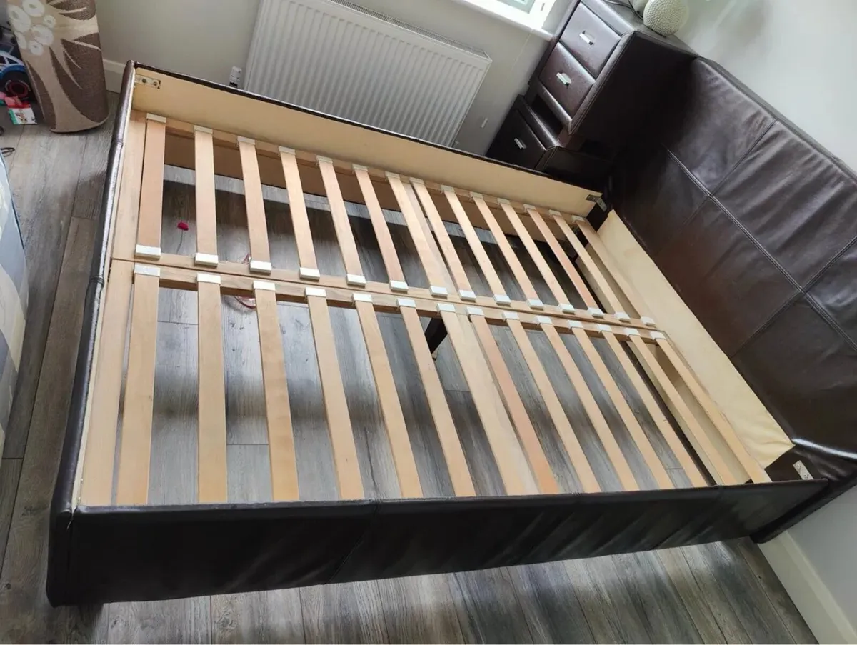 King size bed with mattress - Image 2