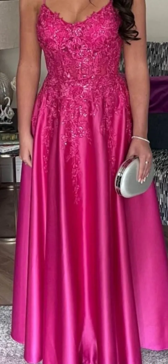 Pink Satin Debs Dress