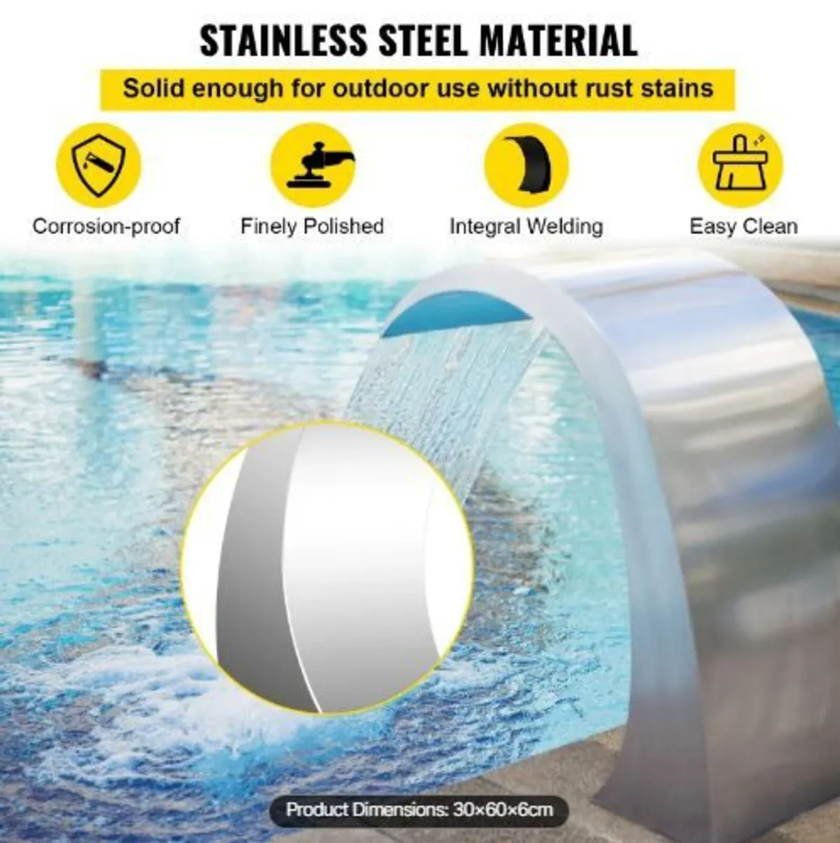 Stainless Steel Swimming Pool Fountain - Image 2