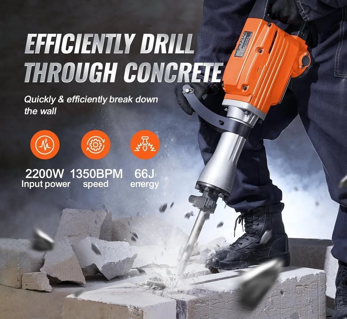 Demolition Jack Hammer 2200W Concrete Breaker - Image 2