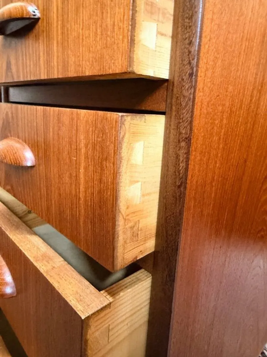 FLASH SALE ! Was 1100 Now 950 ! Danish Mid-Century Modern Teak Desk with Unique Top - Image 4