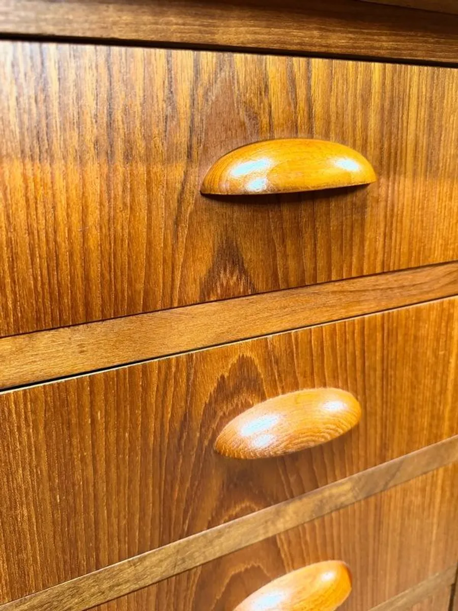 FLASH SALE ! Was 1100 Now 950 ! Danish Mid-Century Modern Teak Desk with Unique Top - Image 3