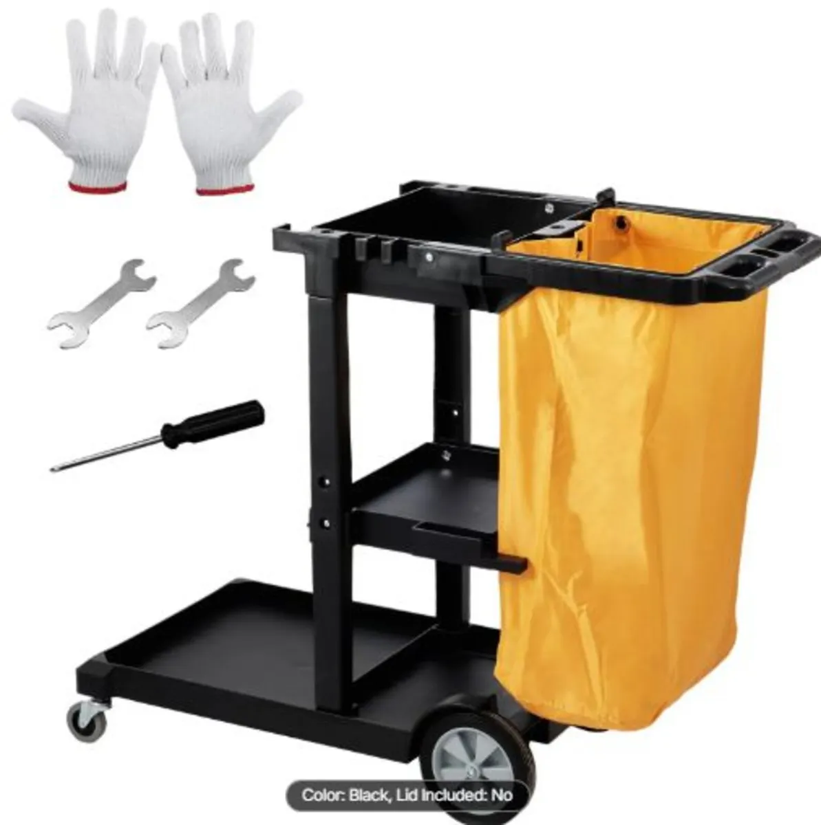 Cleaning Cart, 3-Shelf Commercial Janitorial Cart, - Image 1