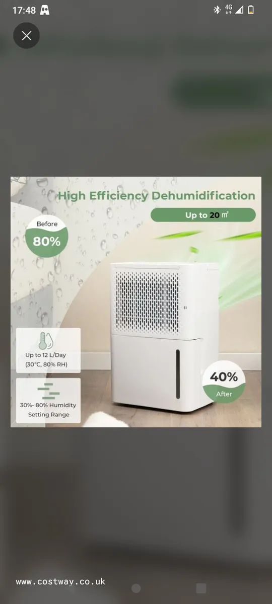 Can post Brand-new Costway 12l/Day Dehumidifier - Image 1
