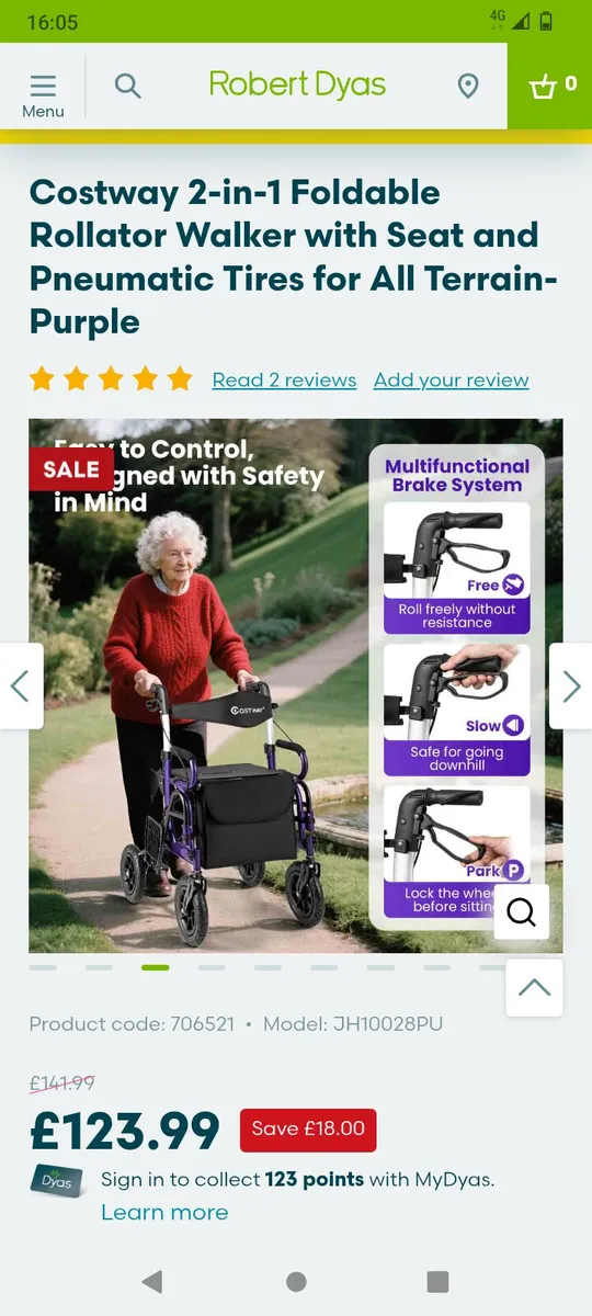 Can post 2-in-1 Foldable Rollator Walker - Image 3