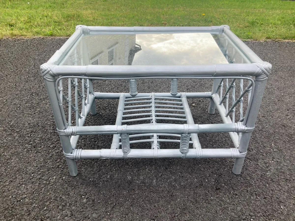 Cane bamboo coffee table - Image 1