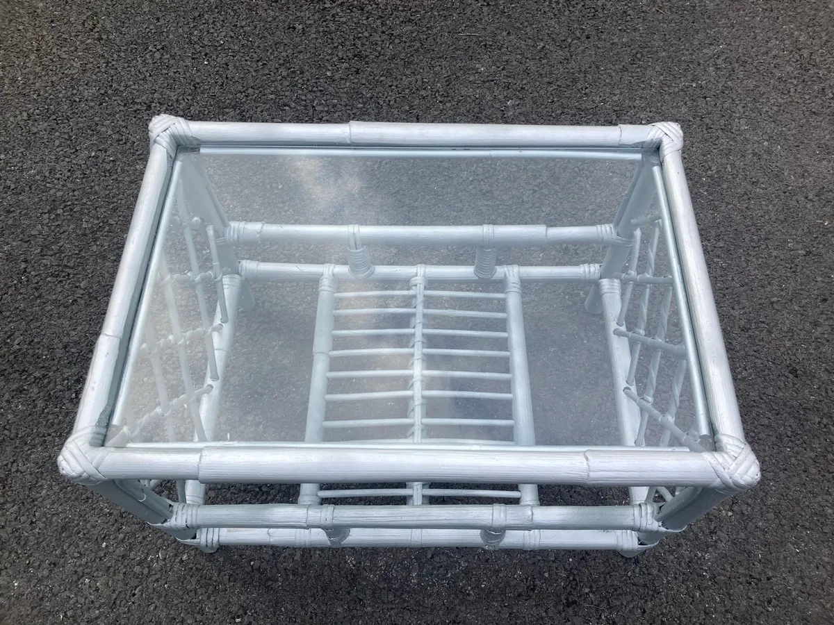 Cane bamboo coffee table - Image 2