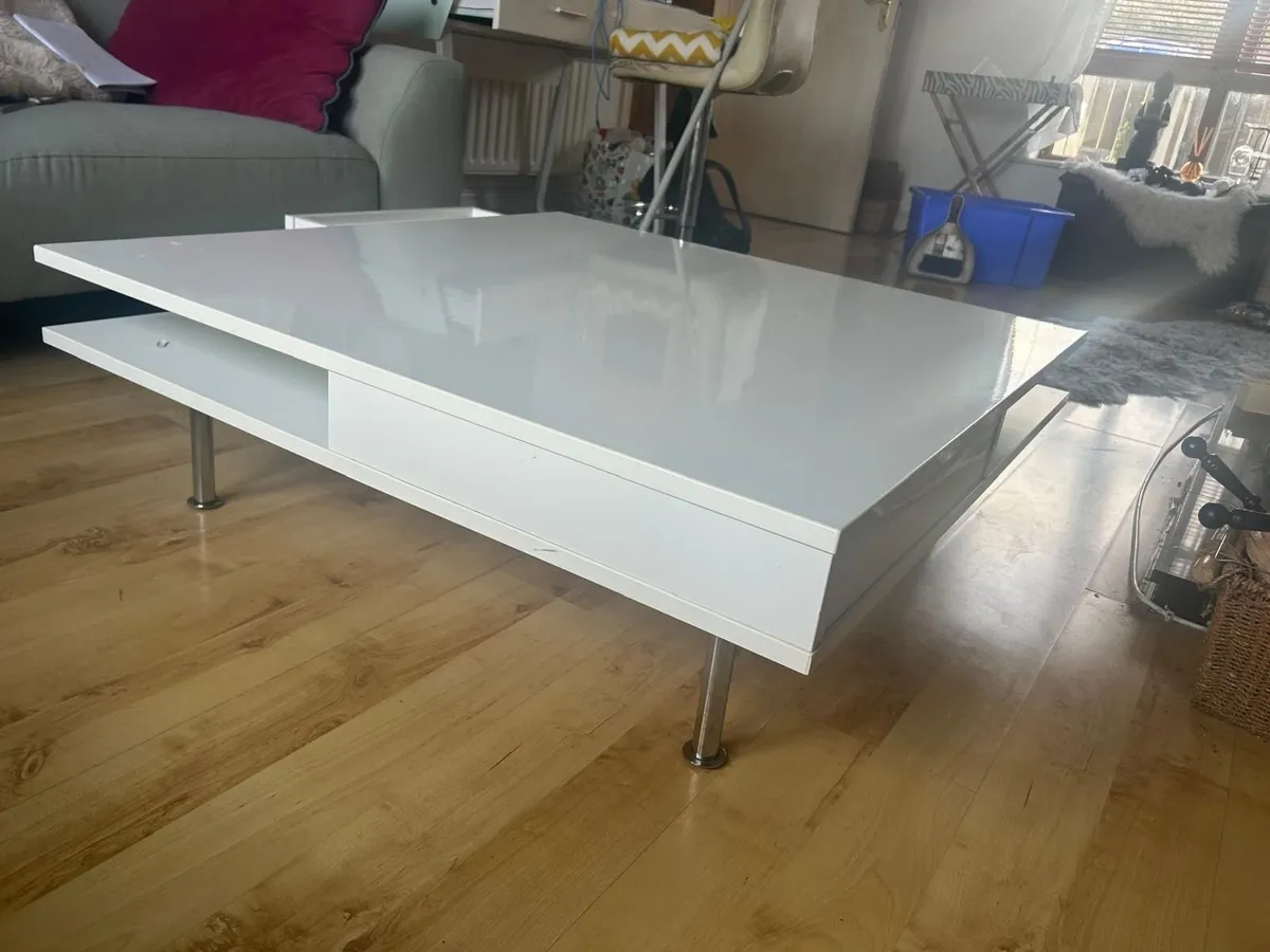 Elegant Modern White Coffee Table - Image 4