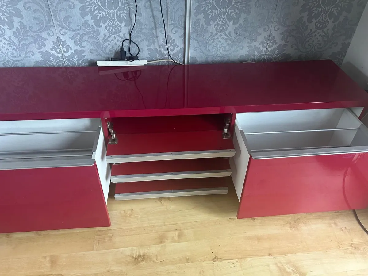 Stylish Red Gloss Finish Cabinet - Image 2