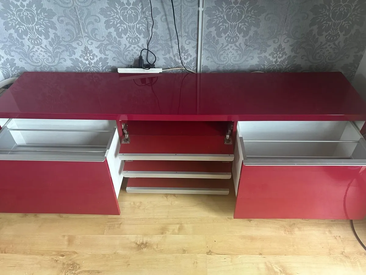 Stylish Red Gloss Finish Cabinet - Image 4