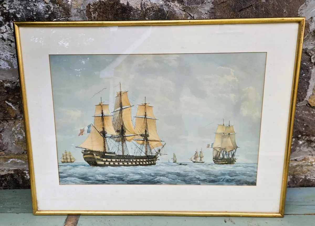 Antique French Nautical Pictures x 3 - Image 3