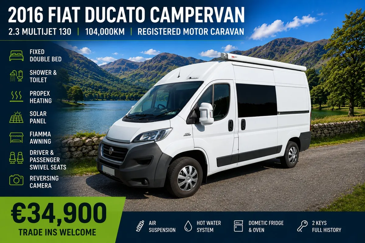 2016 Fiat Ducato Camper | Shower | Solar - Image 1
