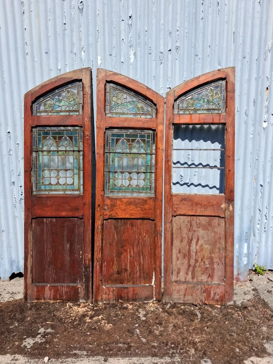 Stained glass doors vintage