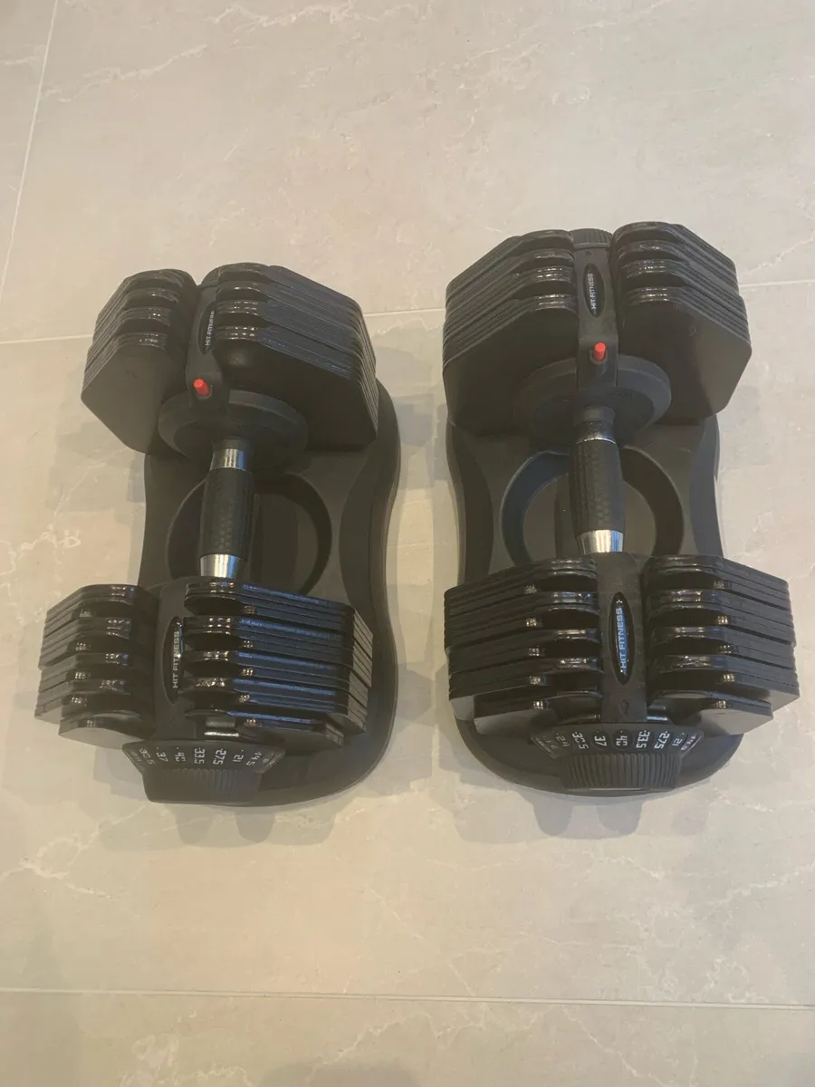 Dumbbells Adjustable 5-40kg Pair Hit Fitness - Image 2
