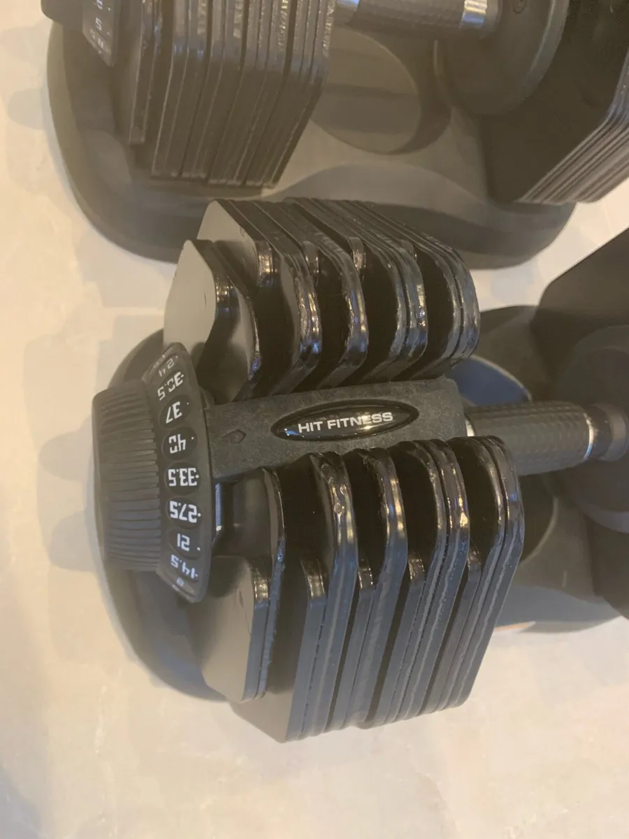 Dumbbells Adjustable 5-40kg Pair Hit Fitness - Image 3