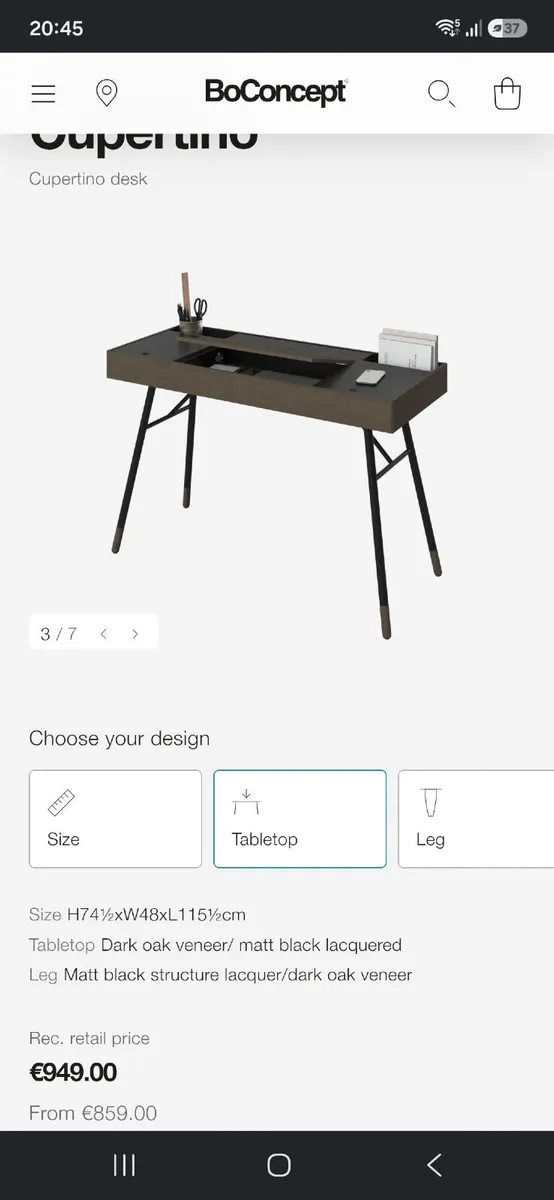 Designer Boconcept Cupertino Desk - Image 1