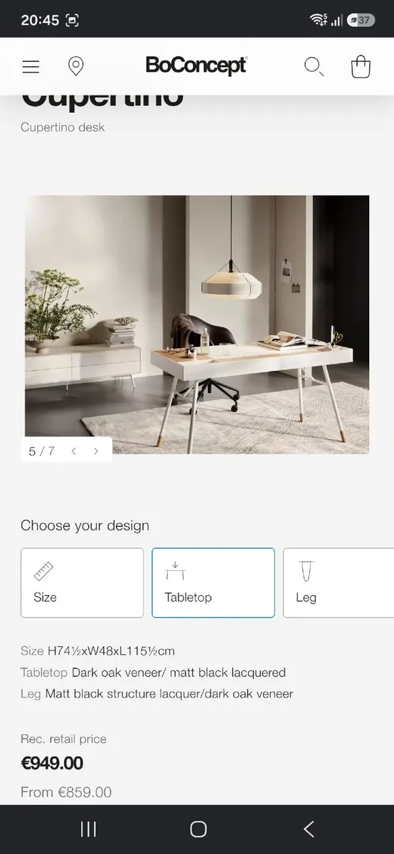 Designer Boconcept Cupertino Desk - Image 2