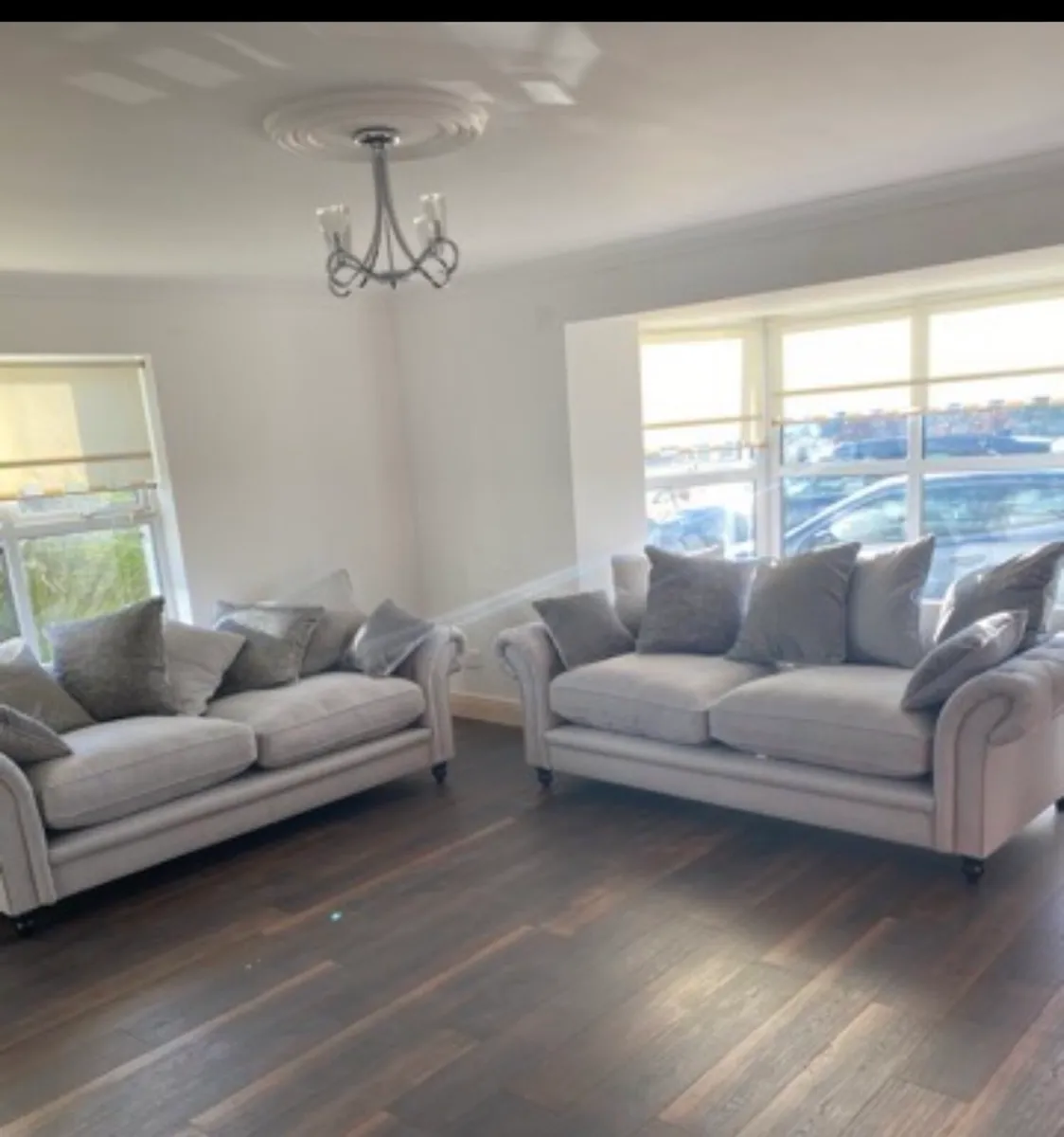 4 Seater Grey  Fabric Evelyn Couch Ez-Living - Image 1