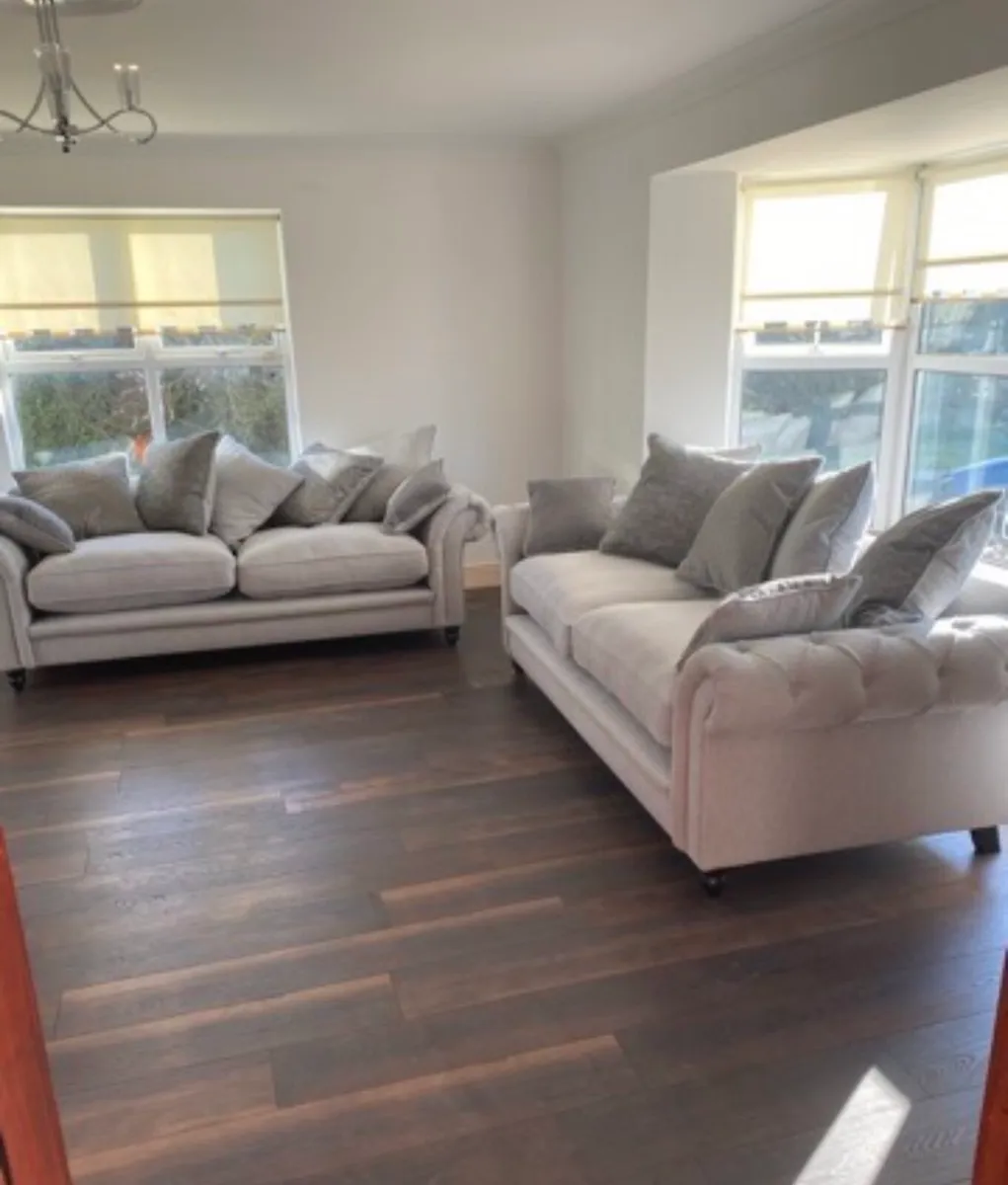 4 Seater Grey  Fabric Evelyn Couch Ez-Living - Image 2