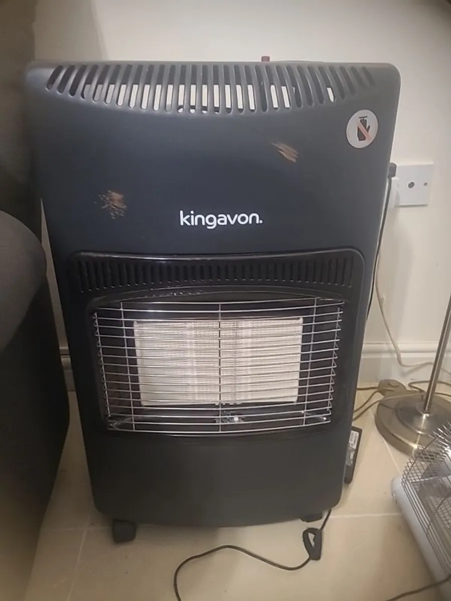 portable gas heater and full cylinder of gas - Image 1