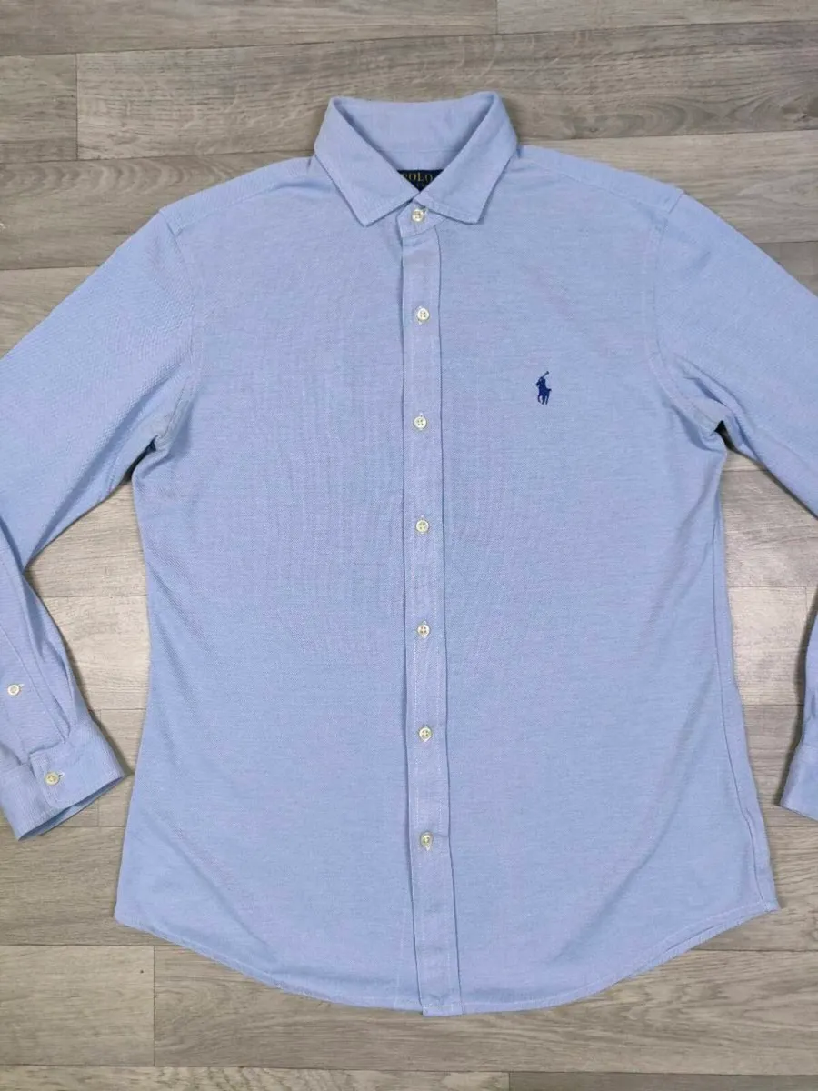 Polo Ralph Lauren Knit Oxford Shirt Mens Large - Image 2