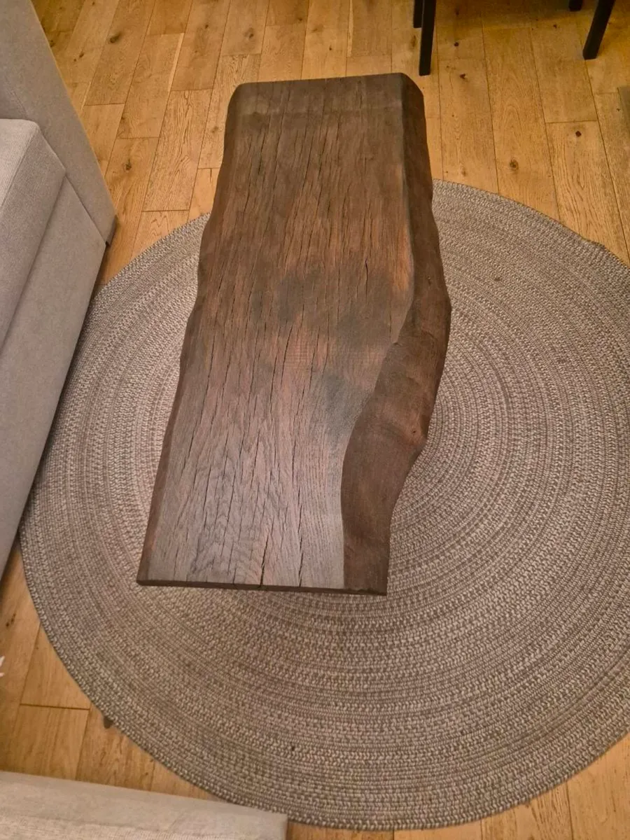 Handmade Live Edge Oak Coffee Table - Image 1