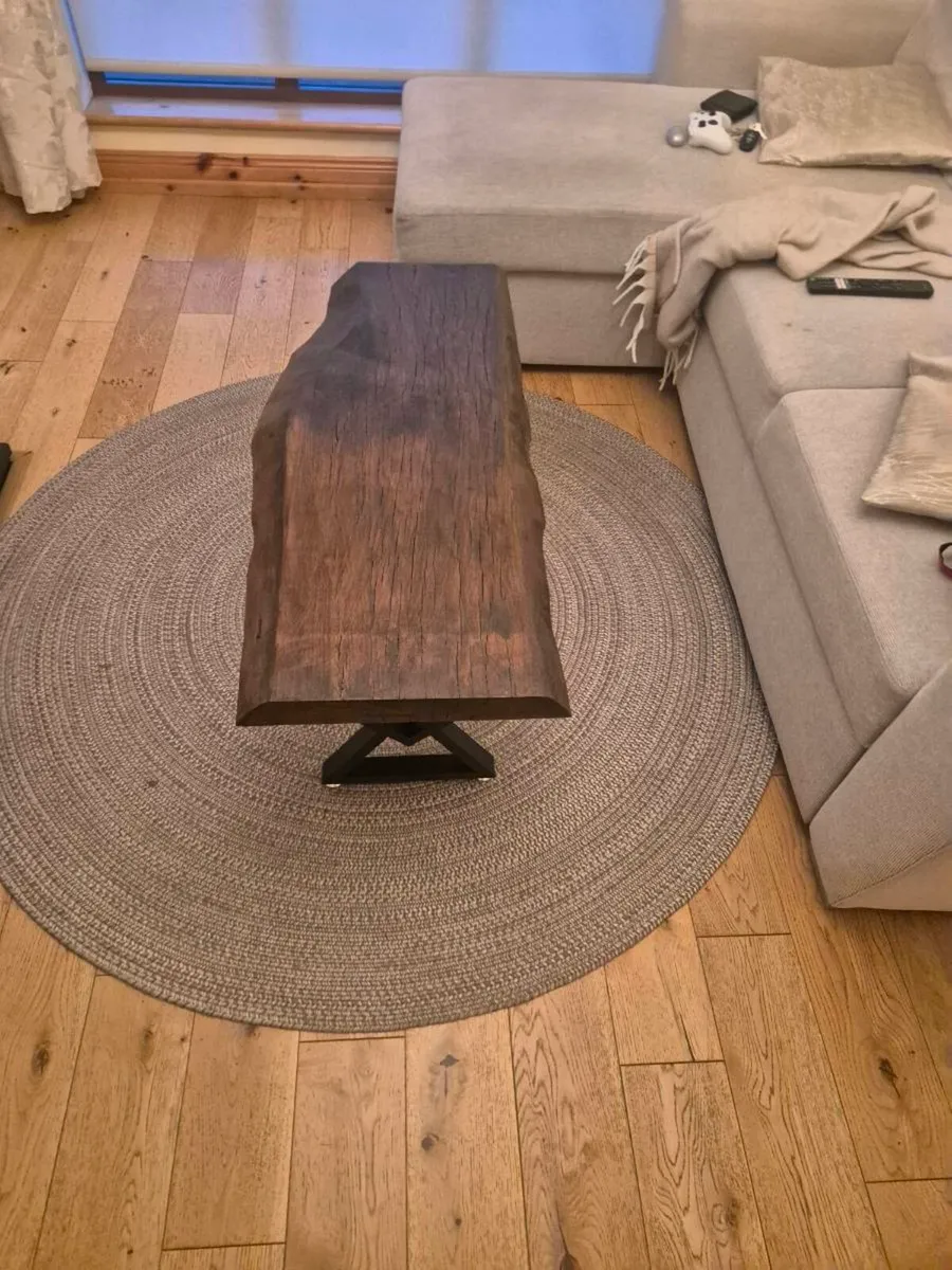Handmade Live Edge Oak Coffee Table - Image 4